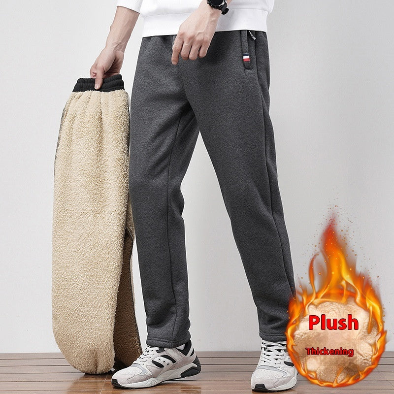 Warm Straight Ankle Tied Sports Velvet Padded Plus Size Cashmere Casual Pants