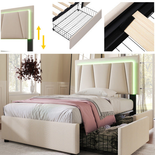 Wooden Storage Bed Bed Frame  Size  90cmx200cm